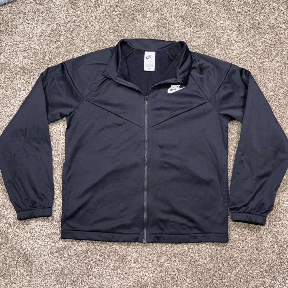Nike Dri-FIT Full Zip Track Jacket Boys Youth XL Black Athletic Warm Up Top